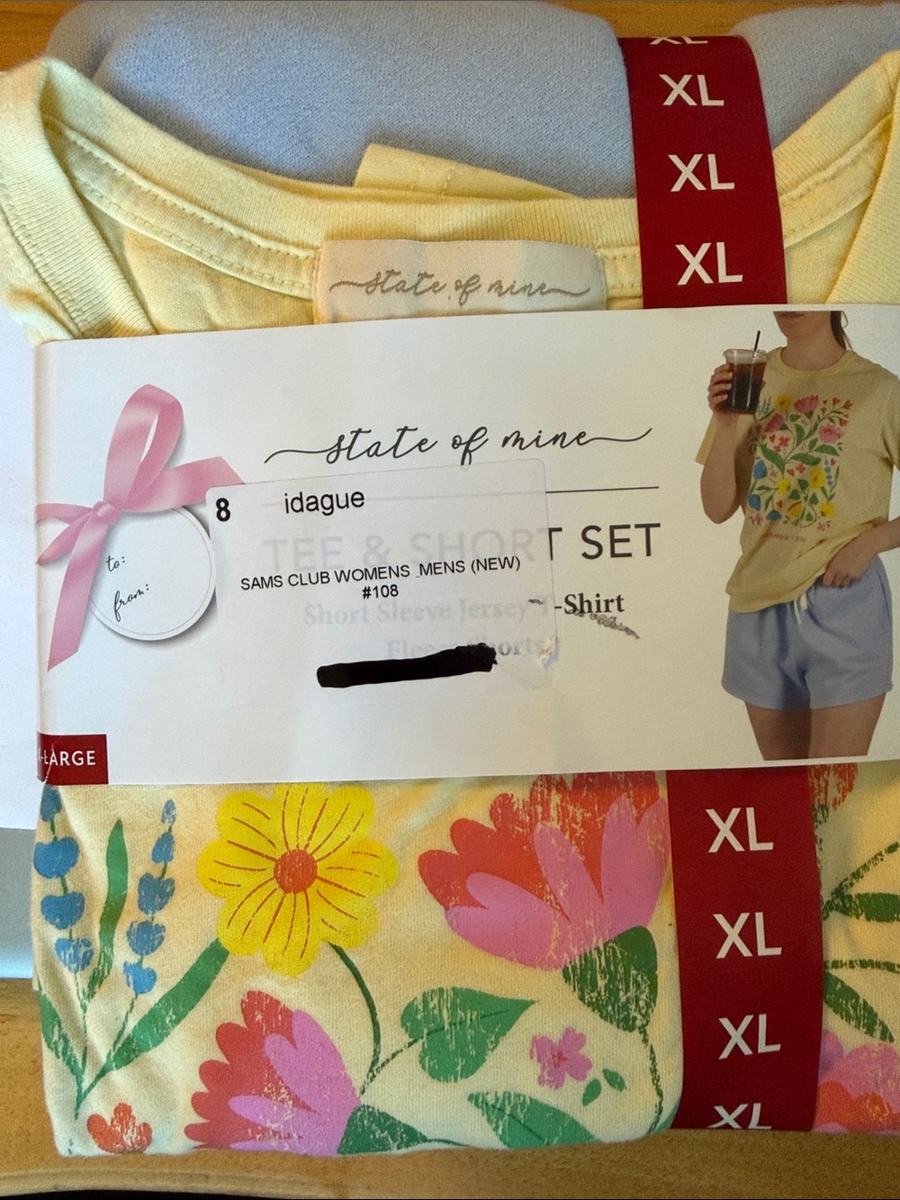State of Mind Women’s Yellow Floral Short Sleeve Pajama Set